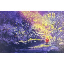 Wooden Jigsaw Puzzle Santa in Snowy Alley