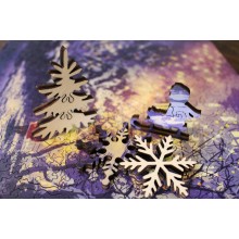 Wooden Jigsaw Puzzle Santa in Snowy Alley