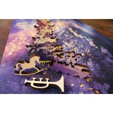 Wooden Jigsaw Puzzle Santa in Snowy Alley