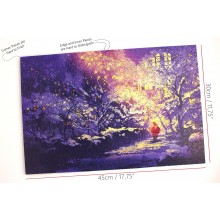 Wooden Jigsaw Puzzle Santa in Snowy Alley