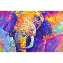 Colorful Elephant Wooden Jigsaw Puzzle